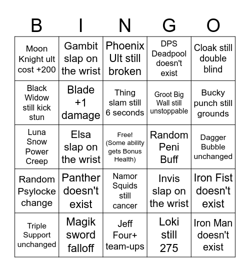 Zhiyong's Golden Children Bingo Card