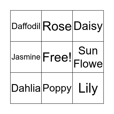 Garden Party Bingo  Bingo Card