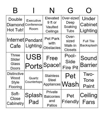 Mayfield Lifestyle Bingo Card