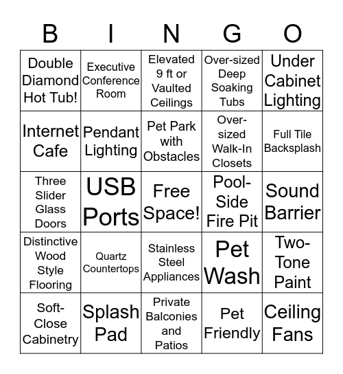 Mayfield Lifestyle Bingo Card