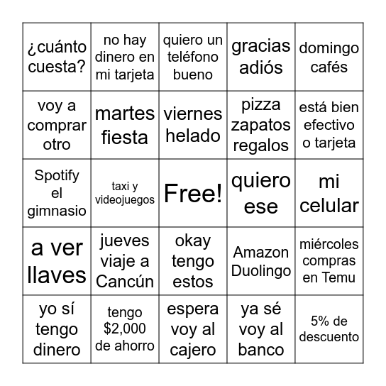 Nightmare at the Bank Bingo Card