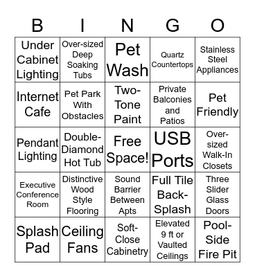 Mayfield Lifestyle BINGO Card