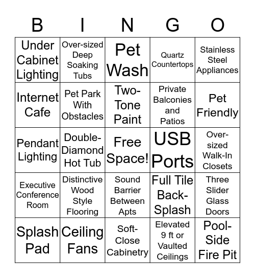 Mayfield Lifestyle BINGO Card