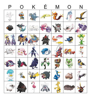 Pokémon Gen 8/9 Bingo (Pictures) Bingo Card