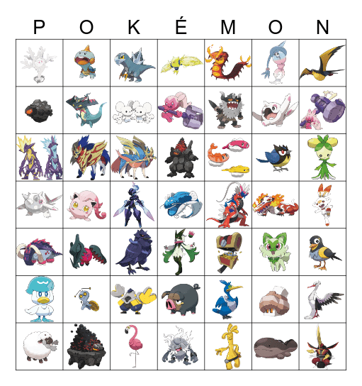Pokémon Gen 8/9 Bingo (Pictures) Bingo Card