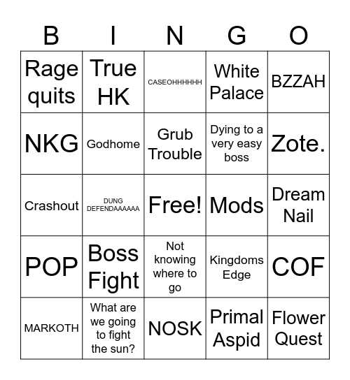 HK Bingo Card
