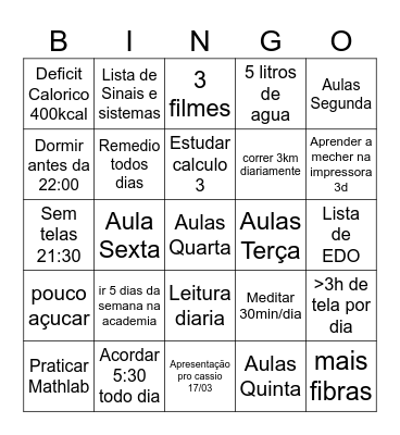 Semana 2 Bingo Card