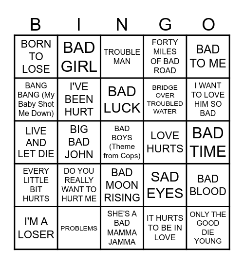 MB #98  -   'TAINT GOOD!!! Bingo Card