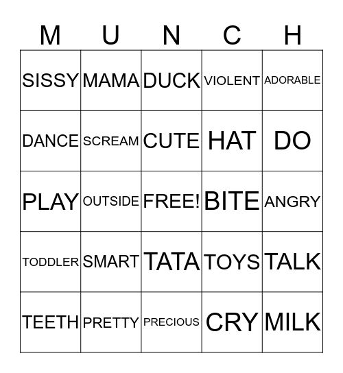 MUNCHKIN BINGO Card
