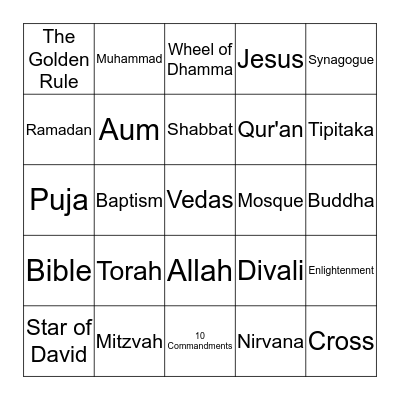 A Faith Like Mine Bingo Card