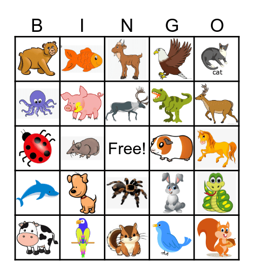ANIMAL Bingo Card