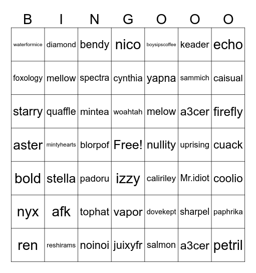Bingo Card