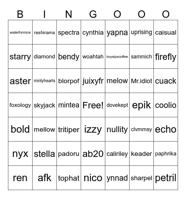 Bingo Card