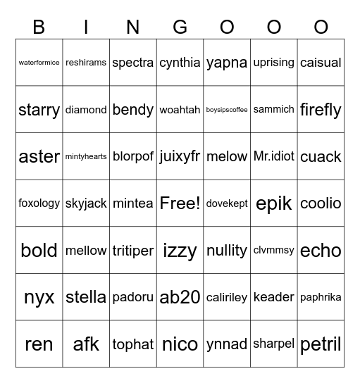 Bingo Card