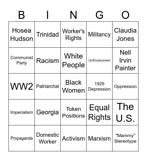 ADW Week 10 Bingo Card