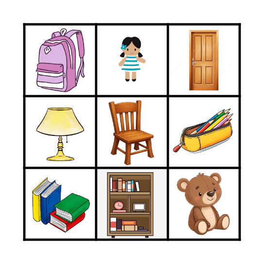 In my room Bingo Card