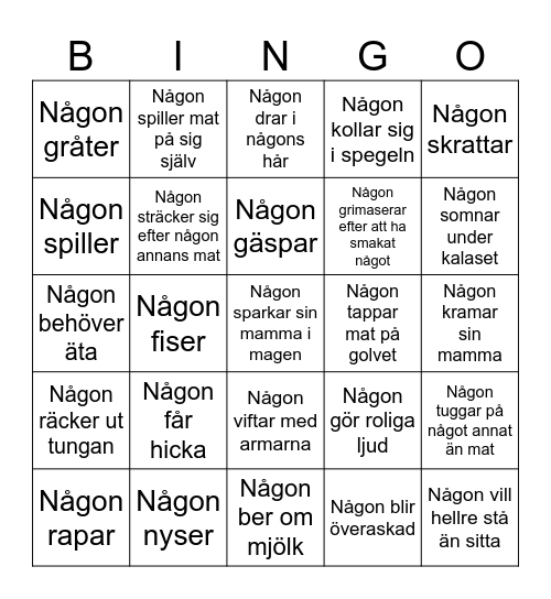 Mamma-bingo Card
