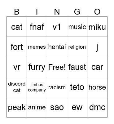 khsvbkawbisflbaieo Bingo Card