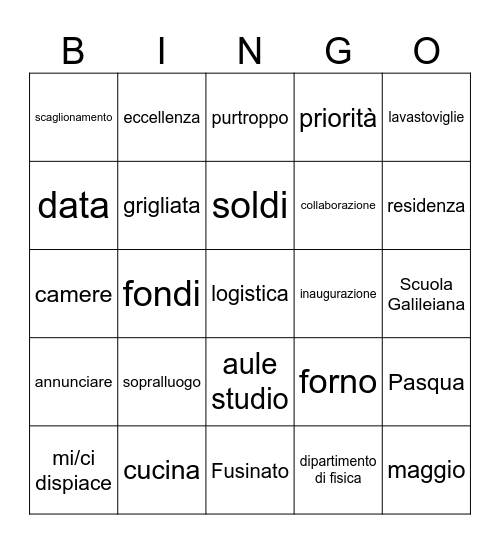 Incontro con il Direttore 16-03-2026 Bingo Card