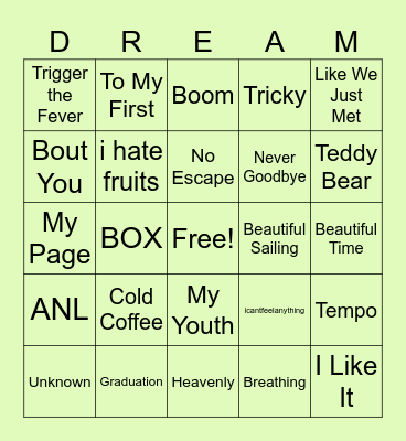 TDS4 Encore Bingo Card