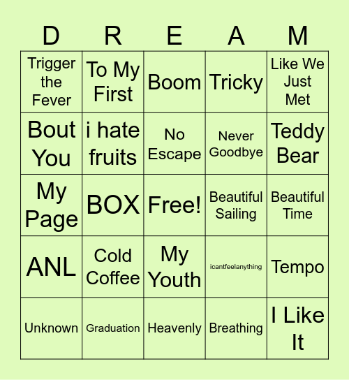 TDS4 Encore Bingo Card