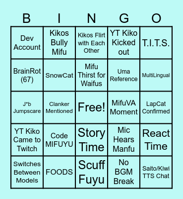 Mifuyu Stream Bingo Card