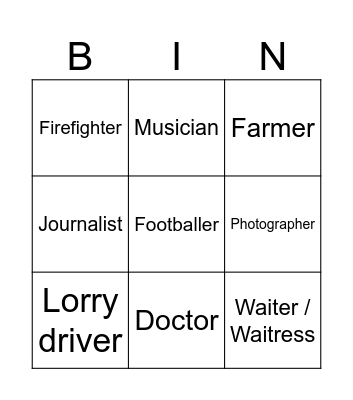 Jobs Bingo Card