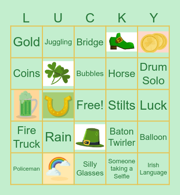 Saint Patrick's Day Bingo Card
