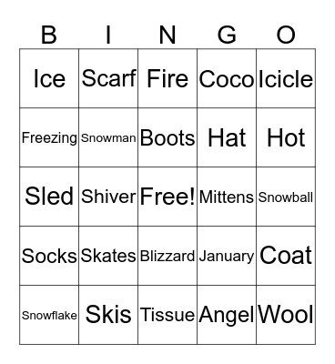 winter Bingo Card