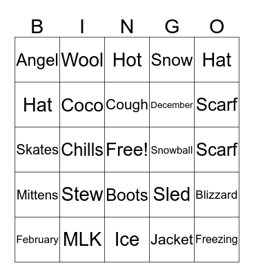 Winter Bingo Card