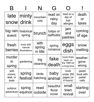 Spring 2026 Bingo Card