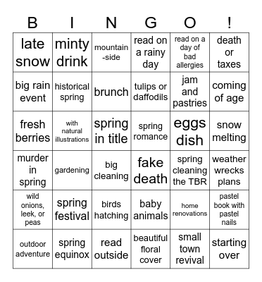Spring 2026 Bingo Card