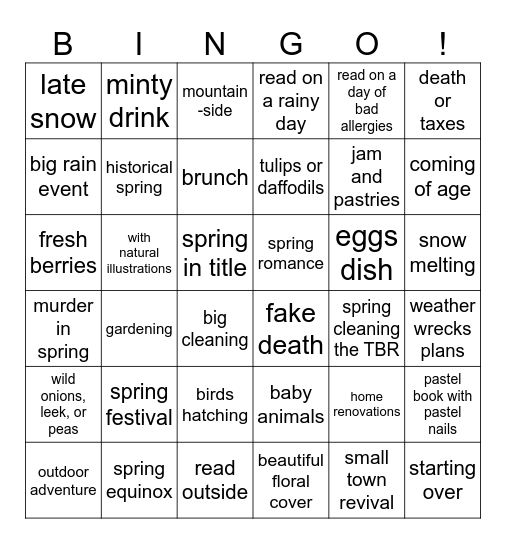 Spring 2026 Bingo Card