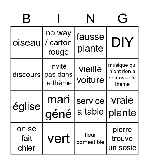 70 inv / 25 k / botanique baroque Bingo Card