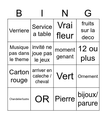 mariage baroque / fleure Bingo Card