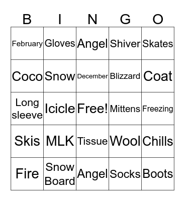 Winter Bingo Card