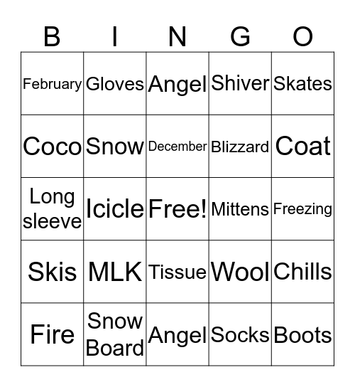 Winter Bingo Card