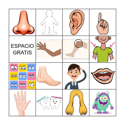 LOTERIA - EL CUERPO Bingo Card