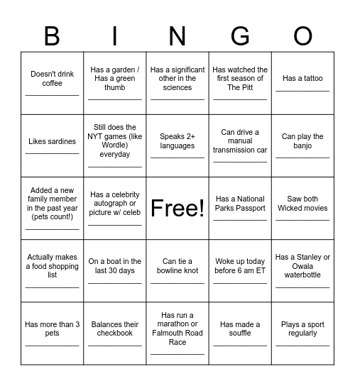 Woodwell Staff Retreat 2026 Bingo Card