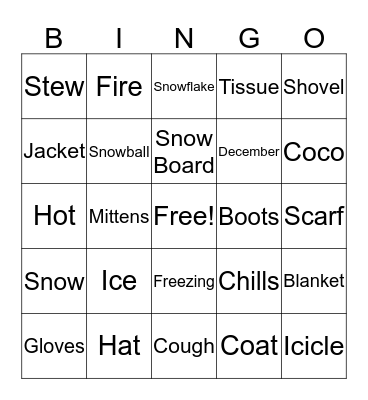 Winter Bingo Card