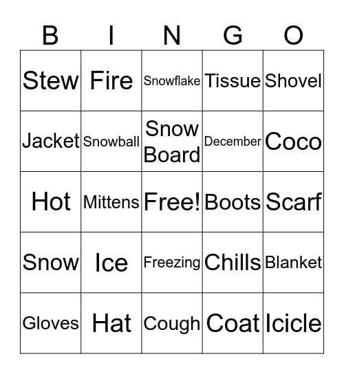 Winter Bingo Card