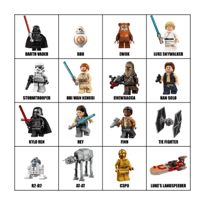 LEGO STAR WARS BINGO Card