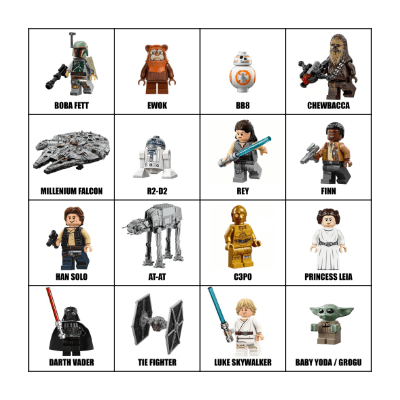 LEGO STAR WARS BINGO Card