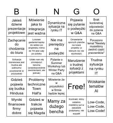 TH Bingo Card
