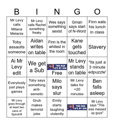 P7 Social Studies Bingo Card