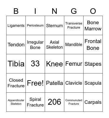 Bone Bingo Card