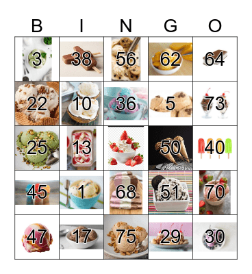 Kem dâu Bingo Card