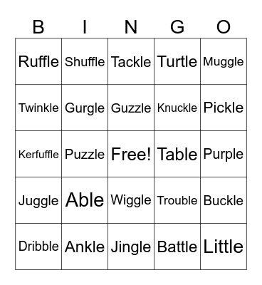 -le Bingo Card