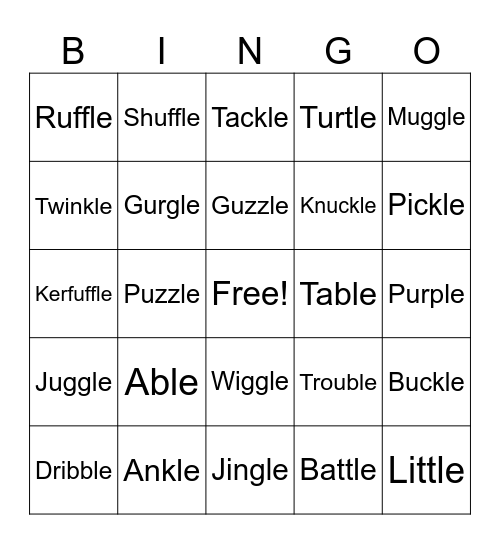 -le Bingo Card