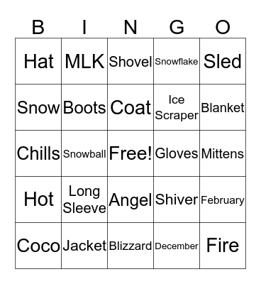 Winter Bingo Card